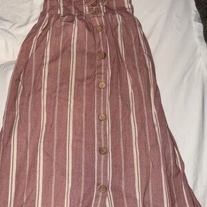 Elegant Striped Maxi Dress in Pink and White